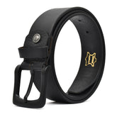Men Black Solid Leather Belt Art 1002 BLK